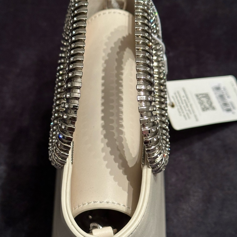 COPY - Urban Expressions Ivory- Alina Handbag with Silver with rhinestone Accen… - Picture 5 of 12